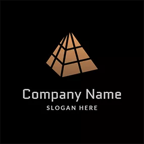 金字塔logo Simple Separate Grid Pyramid logo design