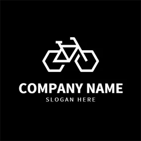 骑行 Logo Simple Shape and Bicycle Outline logo design