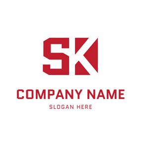 Simple Shape Unique Letter S and K logo design