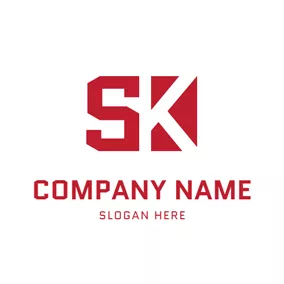 Logótipo K Simple Shape Unique Letter S and K logo design