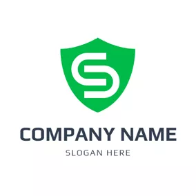 Clip Logo Simple Shield Letter S and C logo design