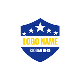 シールドのロゴ Simple Shield Star Europe logo design