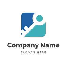Concept Logo Simple Square and Key logo design