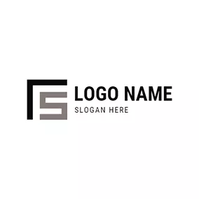 Logótipo F Simple Square and Letter F S logo design