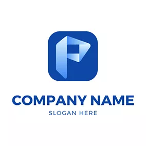 コラージュロゴ Simple Square and Letter P logo design