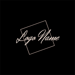 簽名 Logo Simple Square Text Signature logo design