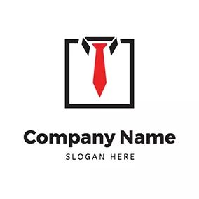 Employer Logo Simple Square Tie Suit Male logo design