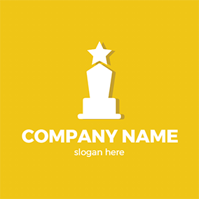 Logótipo De Campeão Simple Star Trophy Shadow Championship logo design