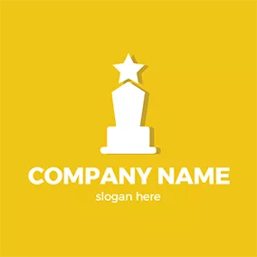 Trophy Logo Simple Star Trophy Shadow Championship logo design