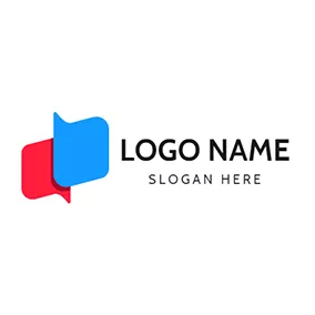 對話Logo Simple Stereoscopic Dialog Box logo design