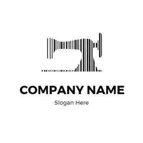 缝纫 Logo Simple Striped Sewing Machine logo design