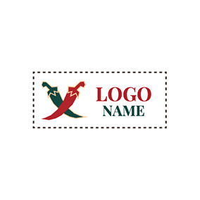 Creative Logo Simple Sword Spicy Chili logo design