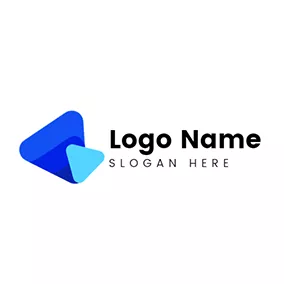 播放鍵logo Simple Triangle and Advertising logo design