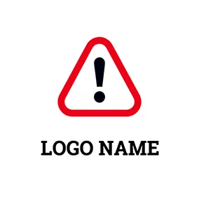 Alarm Logo Simple Triangle Shape Exclamation Warning logo design