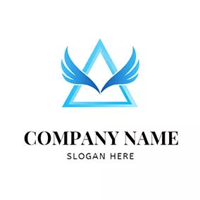 空氣動力 Logo Simple Triangle Wing Aerodynamics logo design