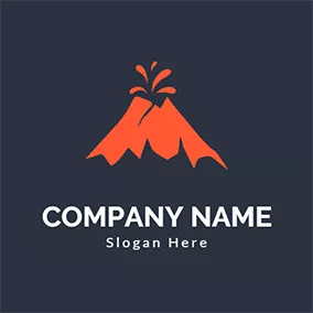 Logotipo Peligroso Simple Volcano Logo logo design