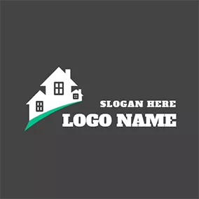 Logotipo De Diseño De Interiores Simple White and Black Cottage logo design
