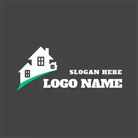 Villa Logo Simple White and Black Cottage logo design