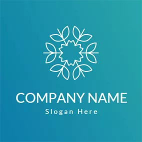 Logótipo De Decoração Simple White Flower logo design