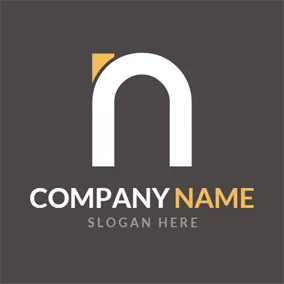 Logótipo N Simple White Letter N logo design