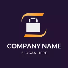 ショッピング　ロゴ Simple White Shopping Bag logo design