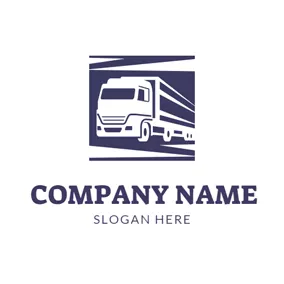 Logótipo De Logística Simple White Truck Icon logo design