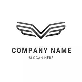 Logotipo Dinámico Simple Wing Sign Aerodynamics logo design