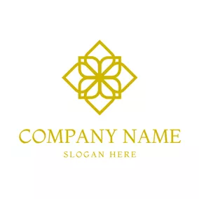 Yoga Logo Simple Yellow Lotus logo design