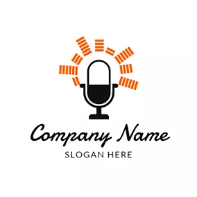 群れのロゴ Singing and Microphone Icon logo design