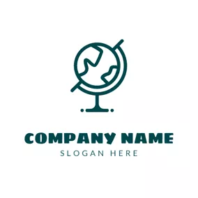 Logótipo De Colégio Single Dark Green Globe logo design