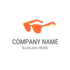 Sunglasses Logo Single Orange Sunglasses Outline logo design