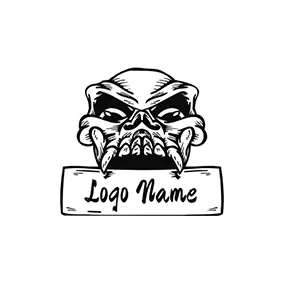 Design Logo Skull Devil Banner Dead logo design