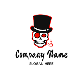 Bloody Logo Skull Hat Tobacco Dead logo design