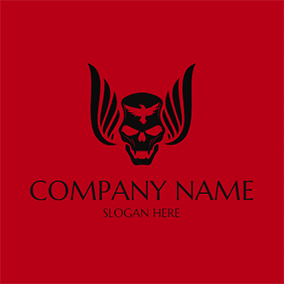 翼のロゴ Skull Wings Dead logo design