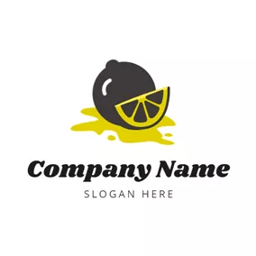 Lemonade Logo Slice and Black Lemon logo design