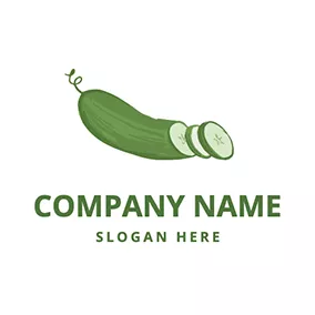 Vegetarian Logo Sliced Cucumber logo design