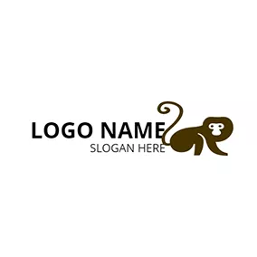 猿ロゴ Small and Brown Monkey logo design