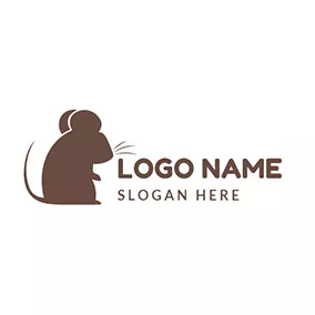 ネズミロゴ Small and Lovely Rat Outline logo design
