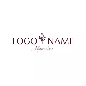 Gray Logo Small Leaf and Manuscript Letter logo design