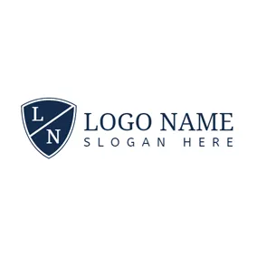 Name Logo Small Shield and Alphabet logo design