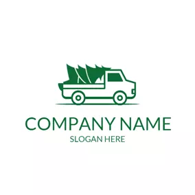 Logotipo De Coche Small Truck and Chrismtas Tree logo design