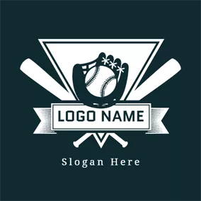 Logotipo De Sóftbol Small White Baseball Badge logo design