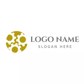 Hit Logo Small White Cogwheel logo design