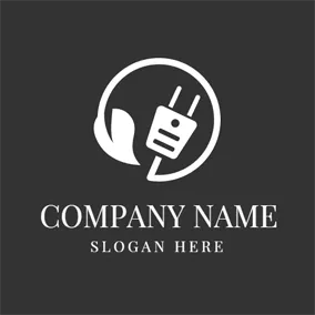 充電のロゴ Small White Plug logo design