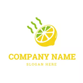 檸檬水 Logo Smell and Yellow Lemon logo design