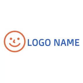 アルファベットロゴ Smile Face and Letter O logo design