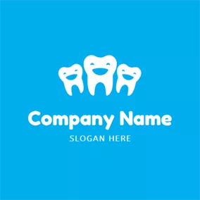 Tooth Logo Smile Face and White Tooth logo design