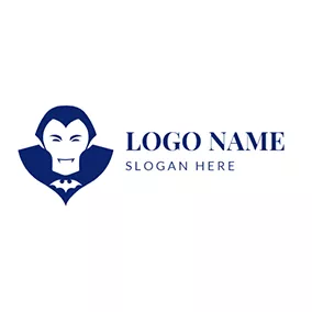 吸血鬼 Logo Smiling Vampire Logo logo design