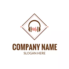 Frame Logo Song and Wireless Headphone logo design