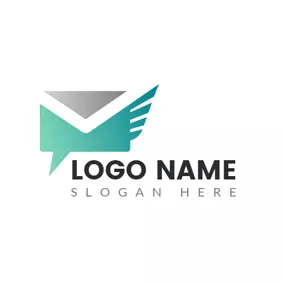 Gray Logo Special Green and Gray Envelope logo design